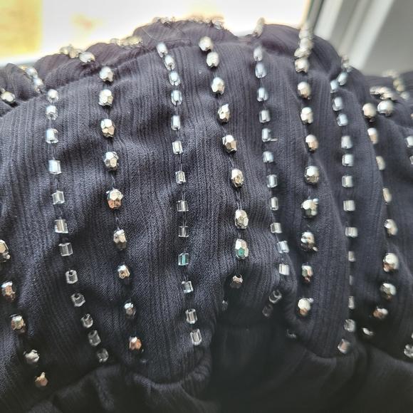 HKR Collection Short Black Beaded Dress, Size M - Picture 5 of 9